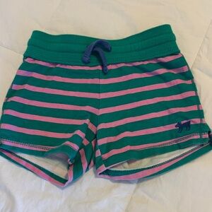 Mini Boden Teal and Pink Striped Kids Shorts
